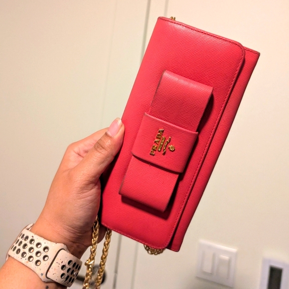 Pink Prada Wallet with Double Snap - Picture 1 of 13